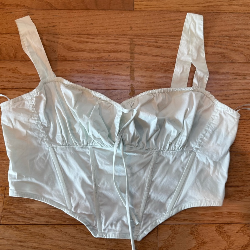 Women's Light Mint Crop Corset Top Cotton Candy LA Bustier Crop Top Size small